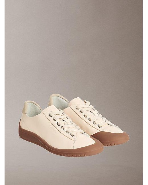 Calvin Klein Brown Smooth Leather Hybrid Trainers