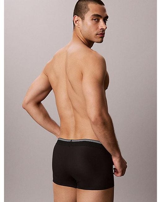 Calvin Klein Black Low Rise Trunks Graphic Monogram Micro for men