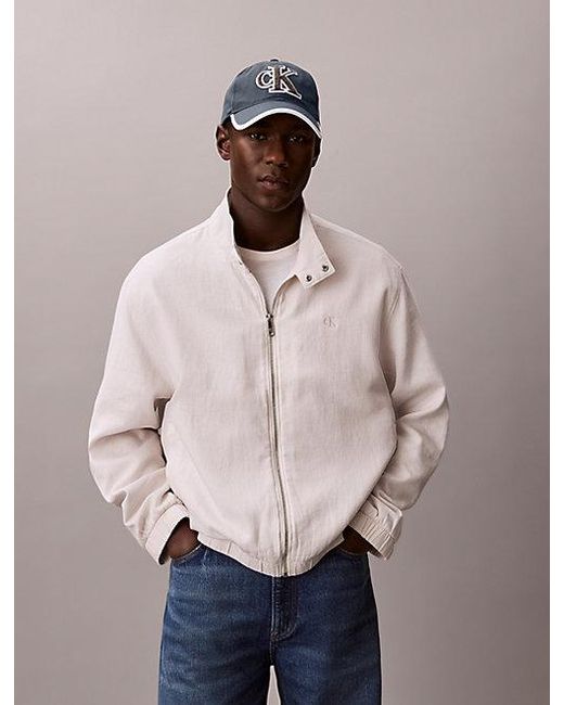 Calvin Klein Blue Textured Monogram Baseball Cap for men