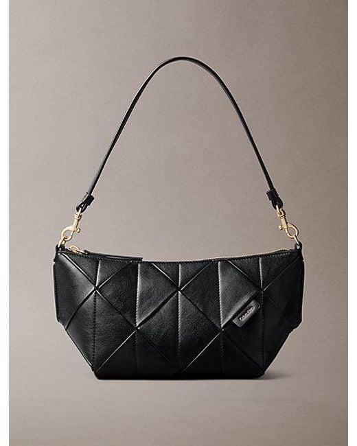 Calvin Klein Gray Woven Emblem Shoulder Bag