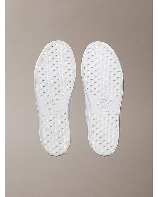 Calvin Klein Metallic Graz Canvas Platform Logo Trainers