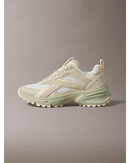 Calvin Klein Metallic Knit Mesh Runner Trainers