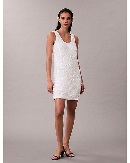 Calvin Klein Multicolor Jeans Sequin Mini Dress