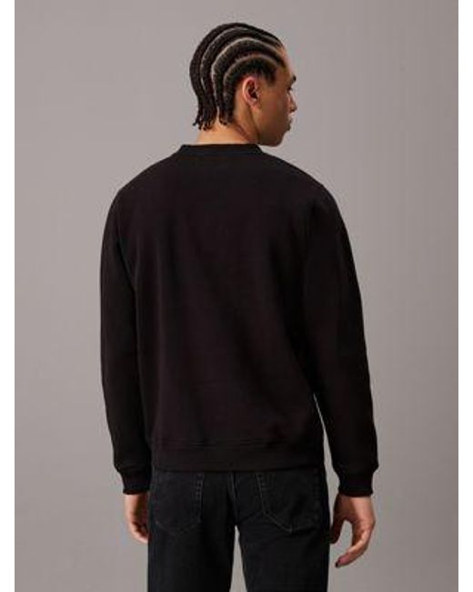 Calvin Klein Fleece Sweatshirt Met Monogram in het Gray voor heren