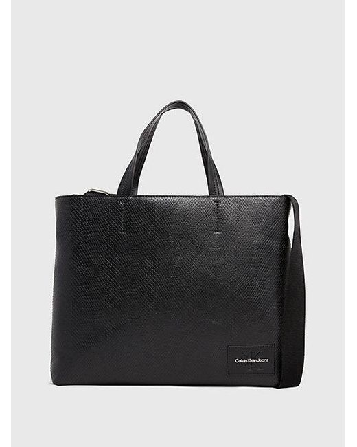 Calvin Klein Black Schmale Tote-Bag aus Schlangenleder