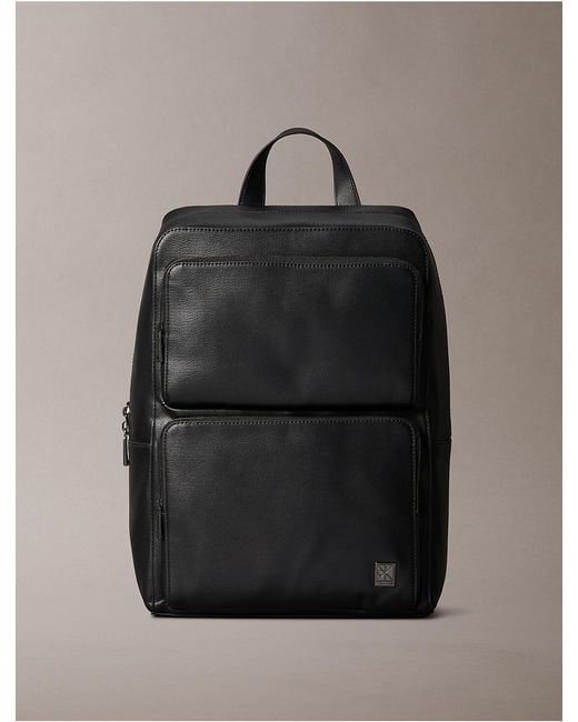 Calvin Klein Gray Emblem Logo Slim Backpack for men