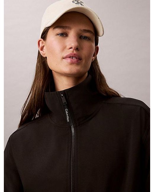 Calvin Klein Black Water-Repellent Windbreaker Track Jacket