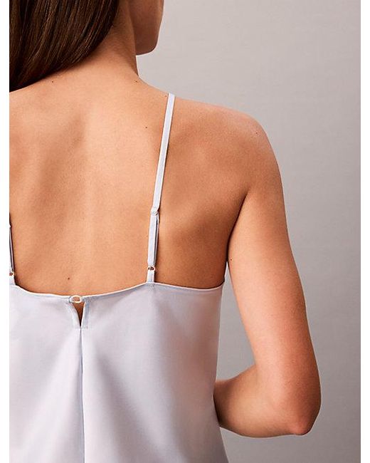 Calvin Klein Purple Satin And Lace Cami Pyjama Top