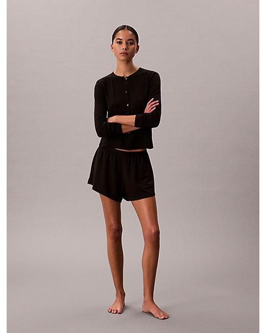 Calvin Klein Black Lounge Cardigan Ultra Soft Modal