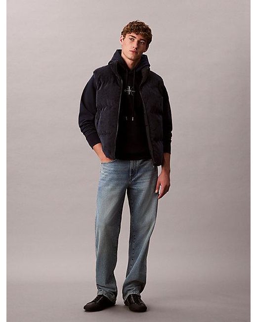 Calvin Klein Blue Jeans Monologo Premium Fleece Hoodie for men
