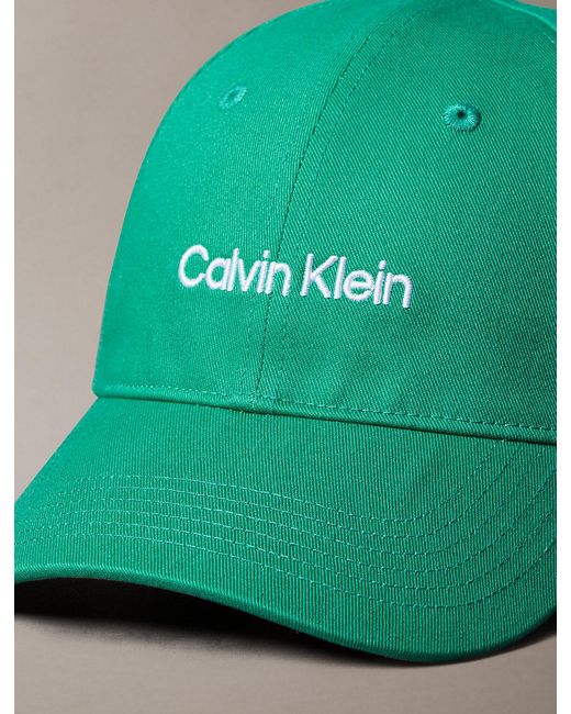 Calvin Klein Green Cotton Twill Adjustable Cap