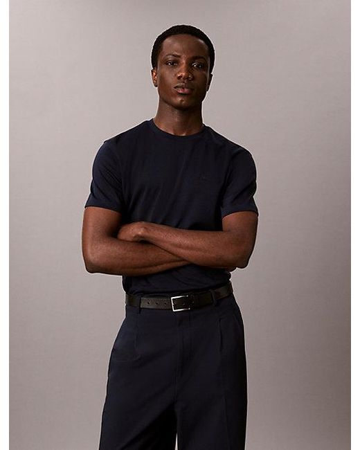 Calvin Klein Blue Slim Cotton Badge T-Shirt for men