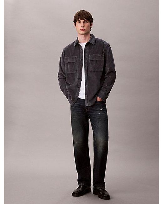 Calvin Klein Multicolor Jeans Corduroy Relaxed Button Up Shirt for men