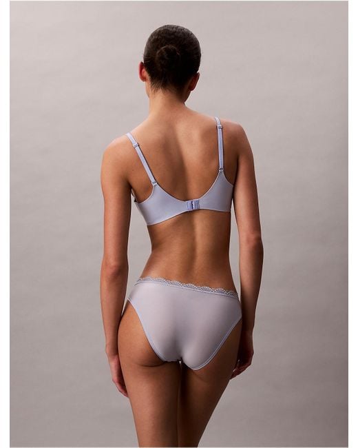 Calvin Klein Brown Microfiber Stretch With Lace Bikini