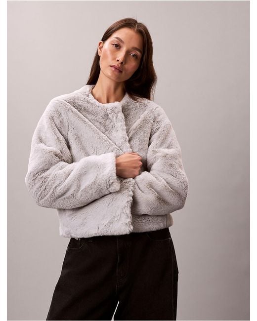 Calvin Klein Multicolor Faux Fur Jacket