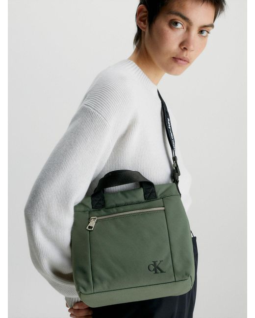 Calvin Klein Nylon Messenger Bag in Green