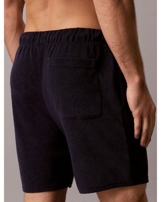 Calvin Klein Blue Long Drawstring Beach Shorts for men
