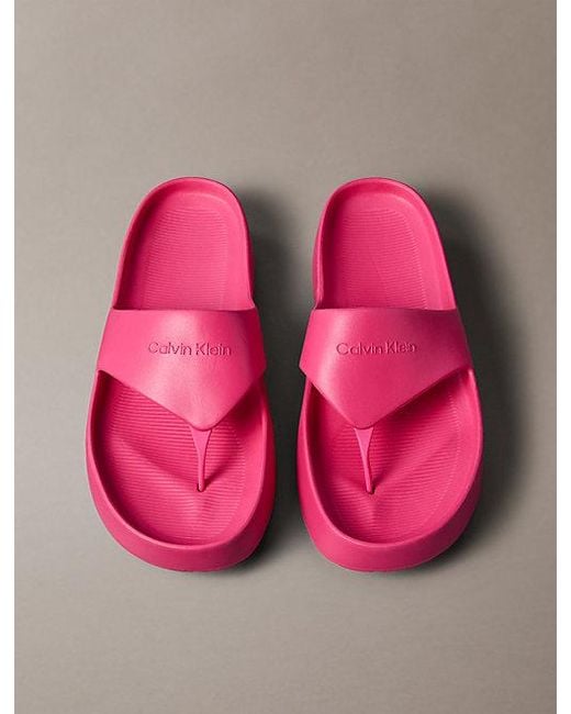 Calvin Klein Pink Dorita Platform One Piece Sandals