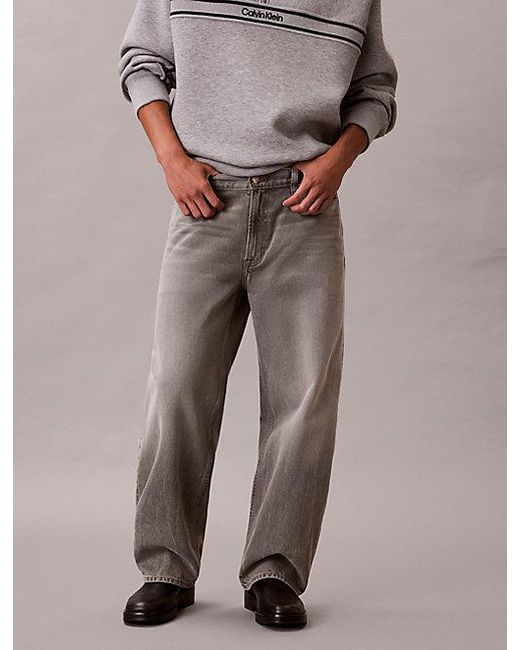 Calvin Klein Gray Jeans Barrel Fit Jeans for men