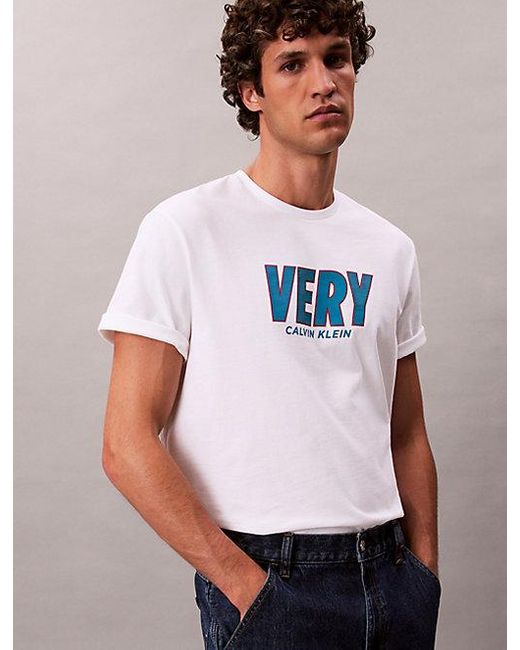 Calvin Klein White Jeans Very Graphic Relaxed T-Shirt for men