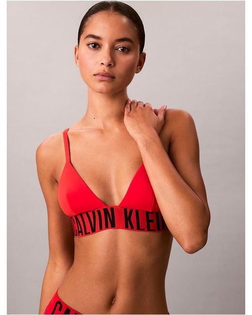 Calvin Klein Red Triangle Bikini Top Intense Power