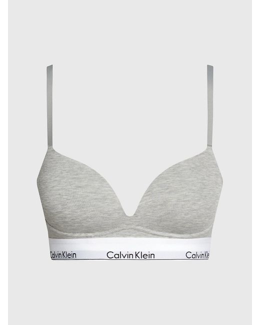 Calvin Klein Gray Push Up Plunge Bra - Modern Cotton
