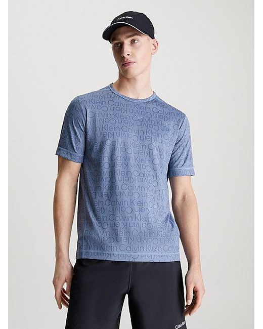 Camiseta deportiva con logo Calvin Klein de hombre de color Blue