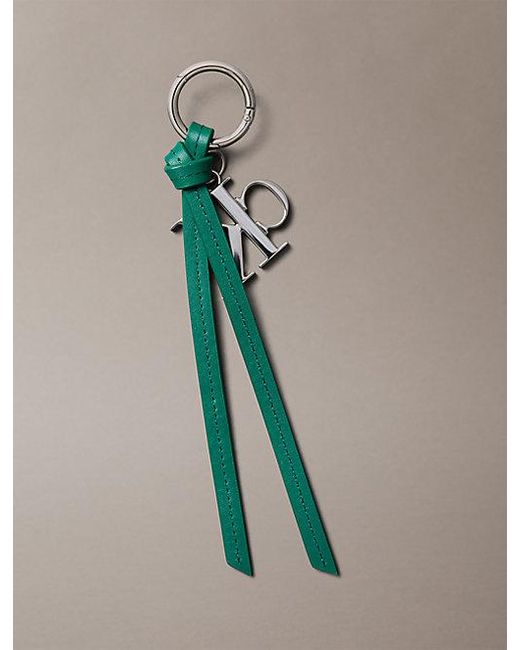 Calvin Klein Natural Leather Signature Logo Tassel Bag Charm