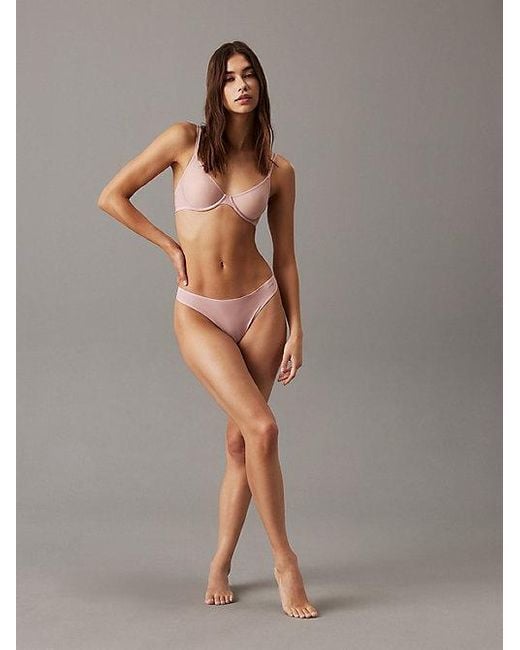 Calvin Klein Demi T-shirt-bh - Sheer Marquisette in het Brown