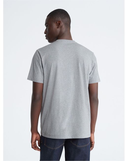 Calvin Klein Monogram Logo Crewneck T-shirt in Grey for Men