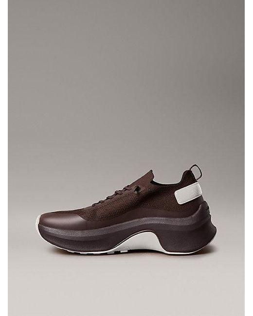 Calvin Klein Gray Mesh Chunky Runner Sock Trainers