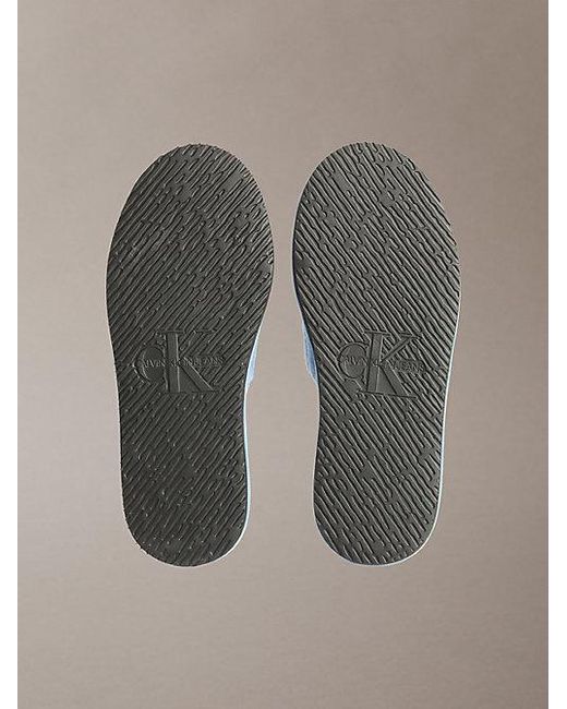 Calvin Klein White Jeans Soft Padded Corduroy Slippers