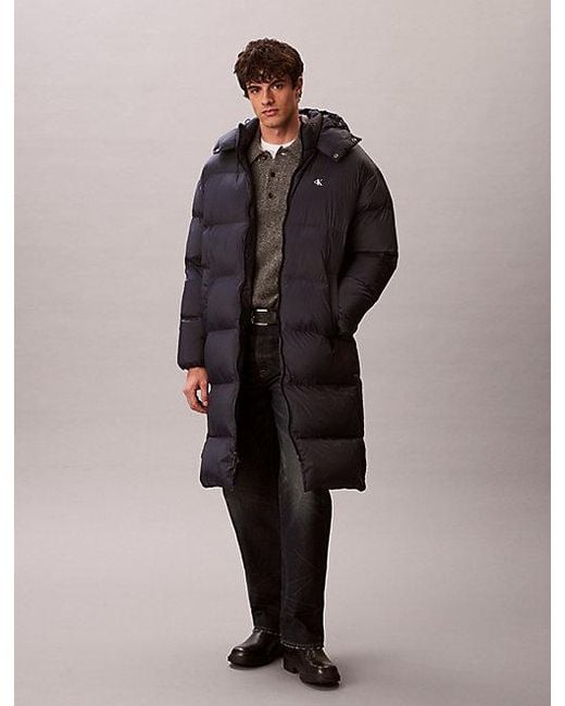 Calvin Klein Multicolor Jeans Hooded Nylon Puffer Coat for men