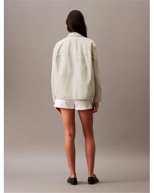 Calvin Klein Brown Tech Cotton Blend Full Zip Jacket