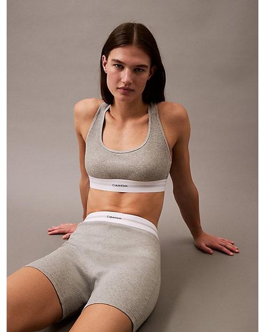 Calvin Klein Brown Bralette Cotton Modal Rib