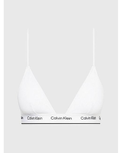 Calvin Klein White Triangel Bikini-Top - CK Meta Legacy