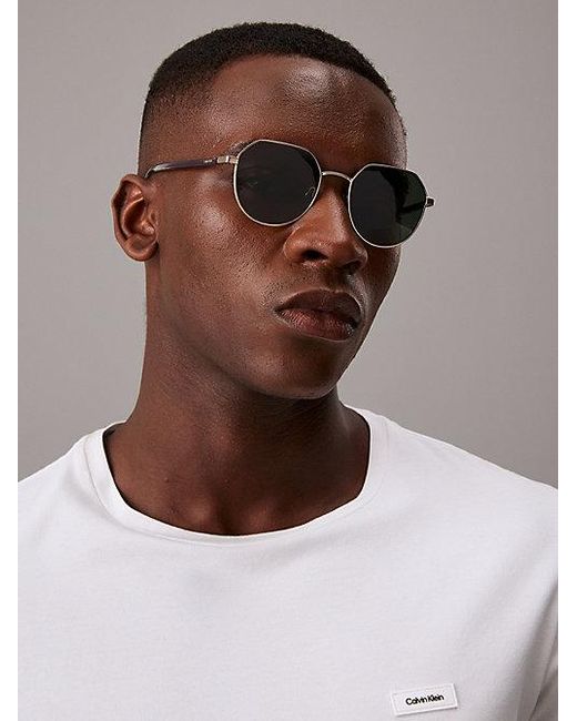 Calvin Klein Green Round Sunglasses
