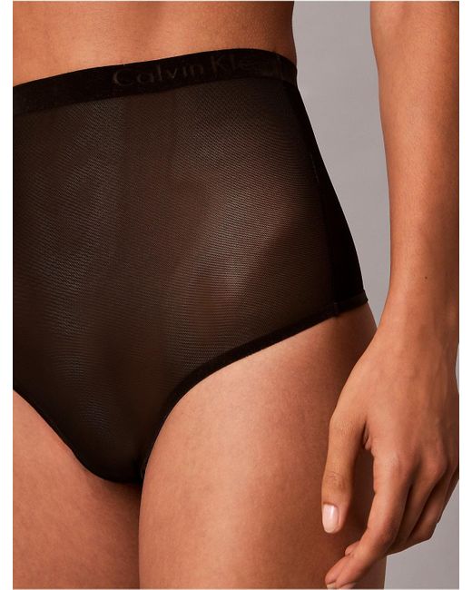 Calvin Klein Black Minimalist Mesh High Waist Thong
