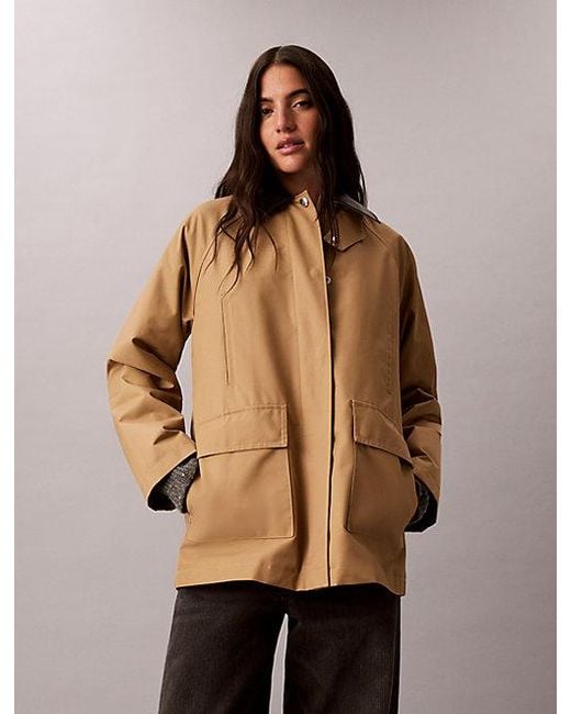 Calvin Klein Brown Jeans Cotton Blend Twill Utility Jacket