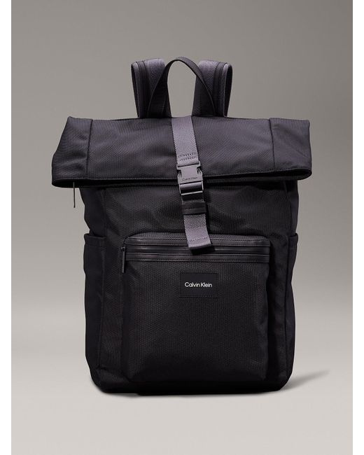 Calvin Klein Black Rolltop Backpack for men