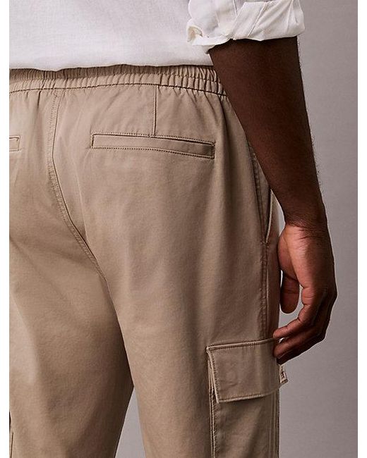 Calvin Klein Brown Jeans Comfort Cotton Skinny Cargo Pants for men