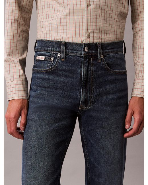 Calvin Klein Blue Standard Straight Fit Jeans for men