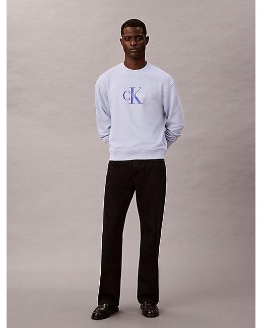 Calvin Klein Purple Jeans Oversized Monogram Sweatshirt for men