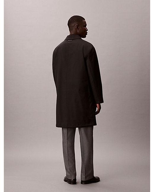 Calvin Klein Brown Tech Wool Blend Car Coat for men
