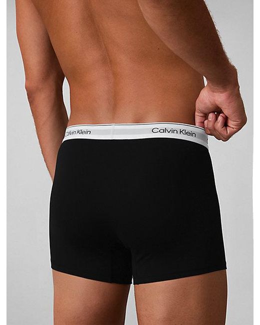 Calvin Klein Red 3 Pack Relaxed Trunks Icon Cotton Stretch for men