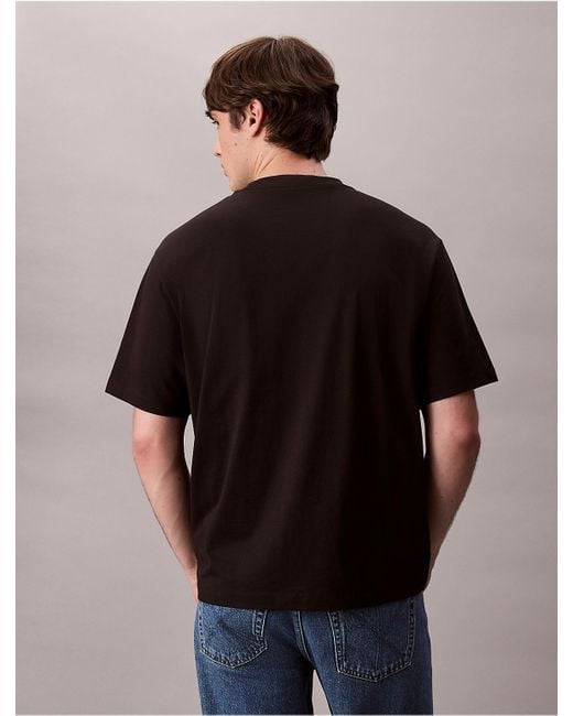 Calvin Klein Black Block Logo Graphic Relaxed T-Shirt for men