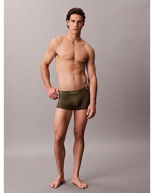 Calvin Klein Metallic 3 Pack Low Rise Trunks Icon Cotton Stretch for men