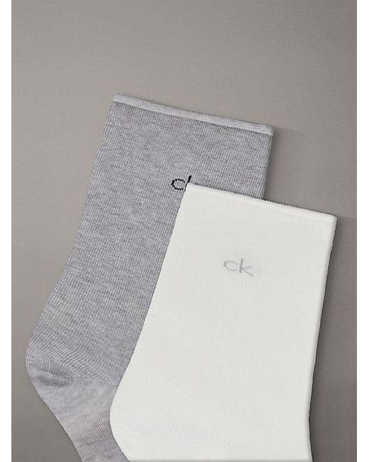 Calvin Klein Metallic 3 Pack Soft Cotton Rolltop Crew Socks