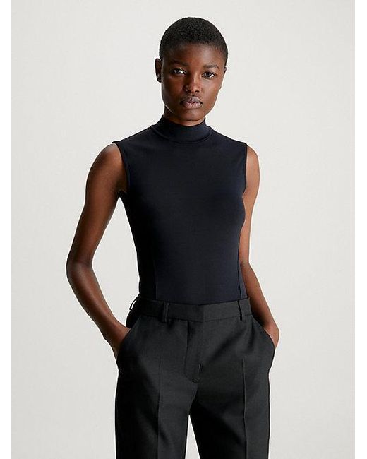 Calvin Klein Stretch Jersey Bodysuit in het Black
