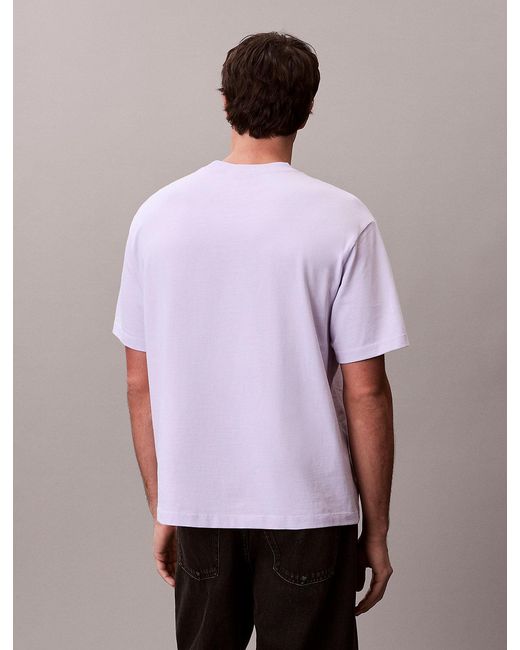 Calvin Klein Purple Relaxed Logo Appliqué T-Shirt for men